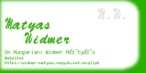 matyas widmer business card